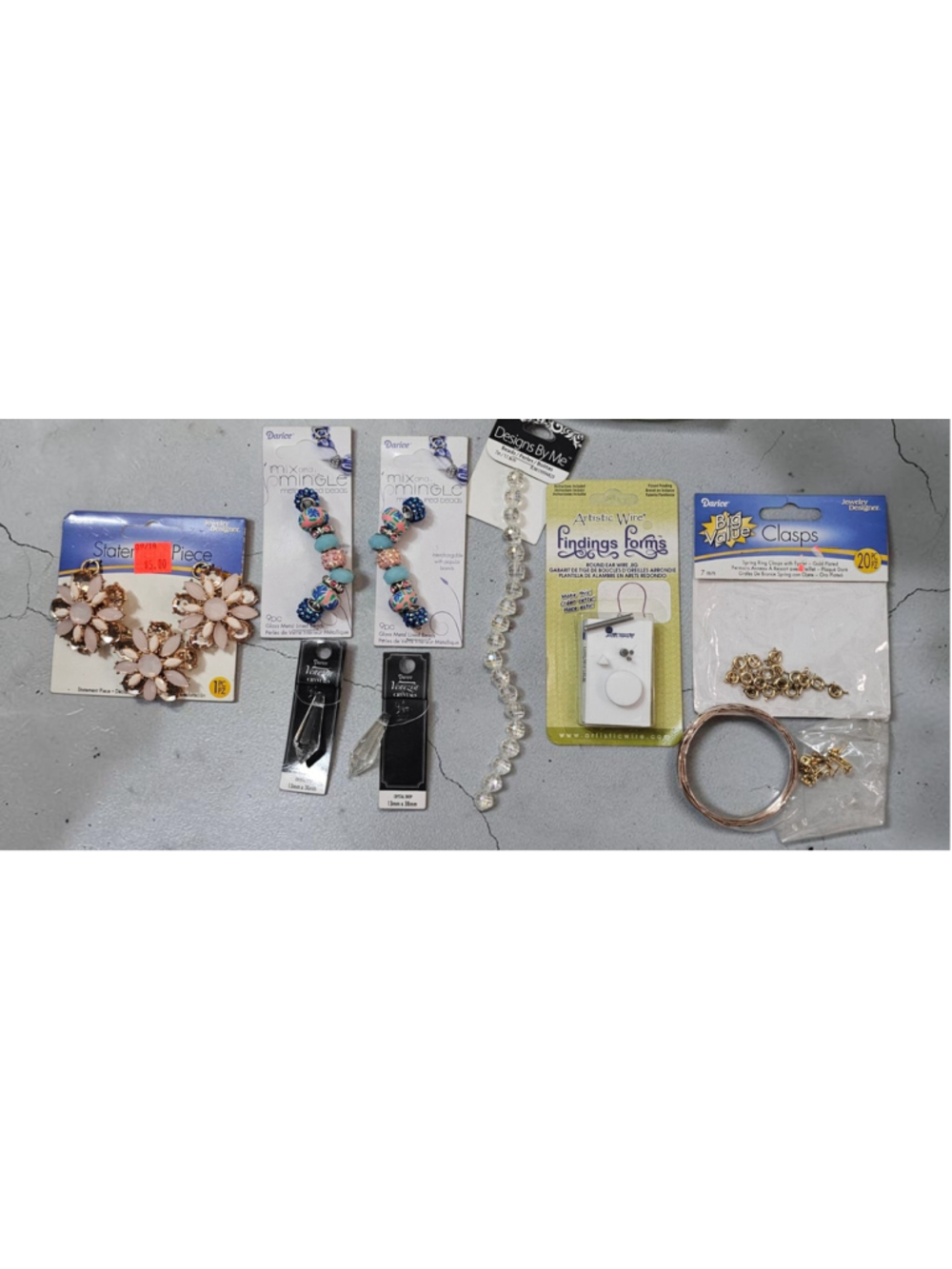 Darice Jewelry Making Lot Beads Crystals Findings Wire Jig Craft Supplies